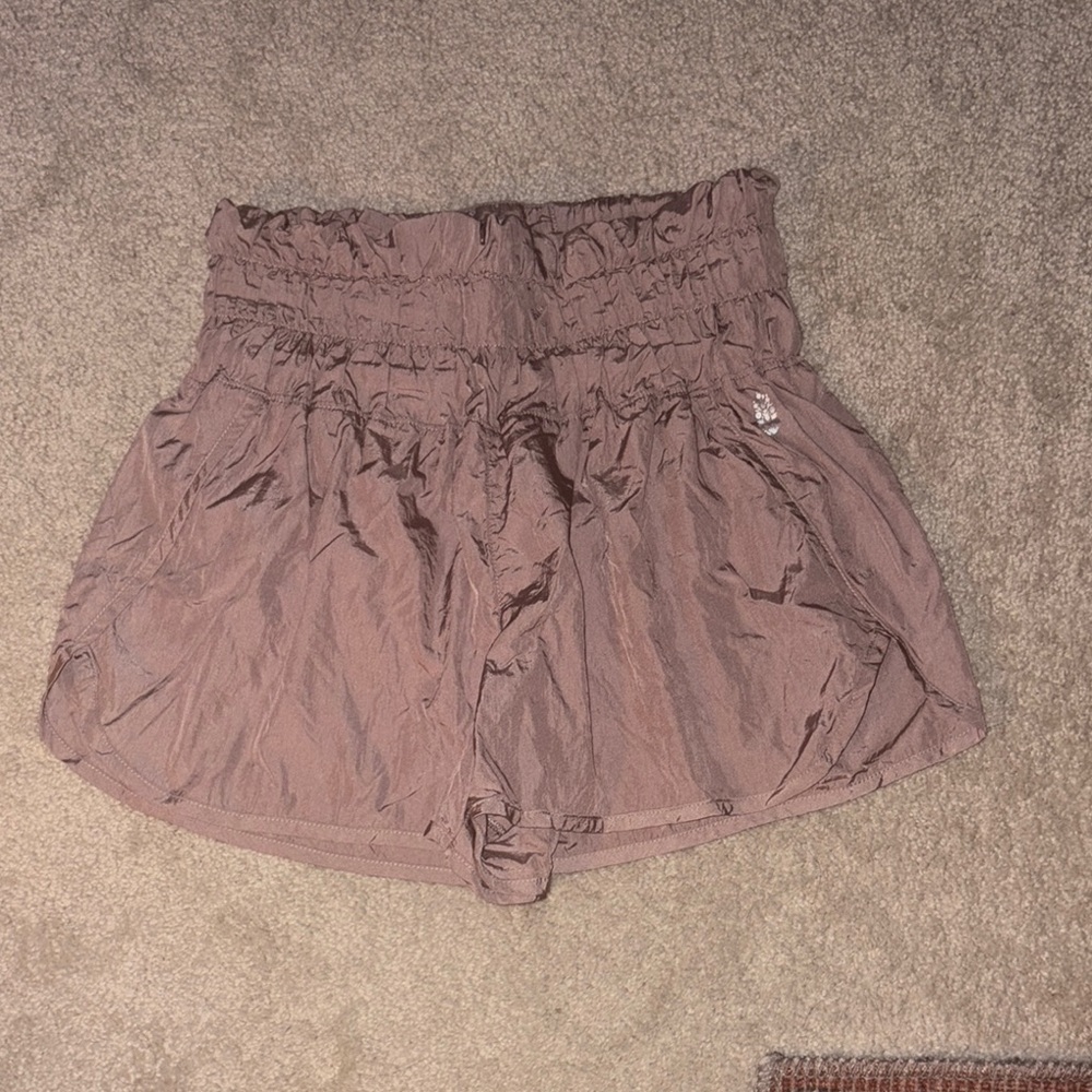 Free People High Waist Light Purple Shorts with Elastic Waistband
